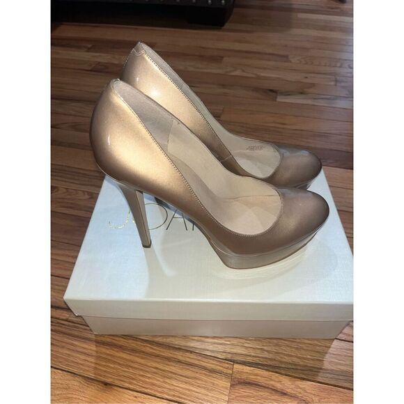 JOAN & DAVID LT TAUP Danicolette Patent Leather Stiletto Pump Shoes Heels Size 1 - Picture 2 of 10
